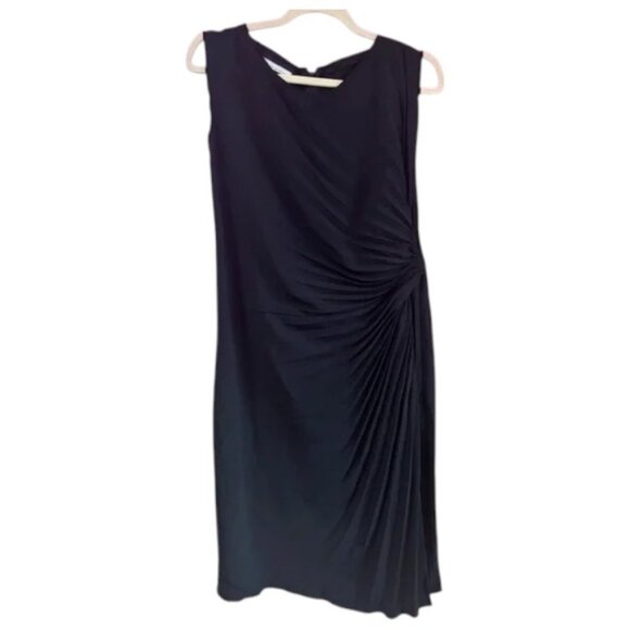 Aquilano Rimondi black pleated sheath dress size 40 - Picture 2 of 6